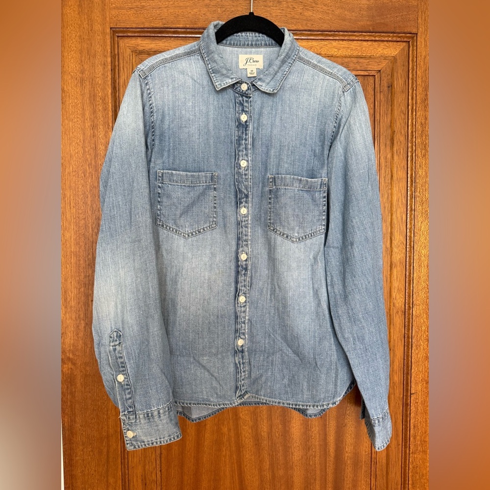 J. Crew Light Blue Denim Casual Shirt